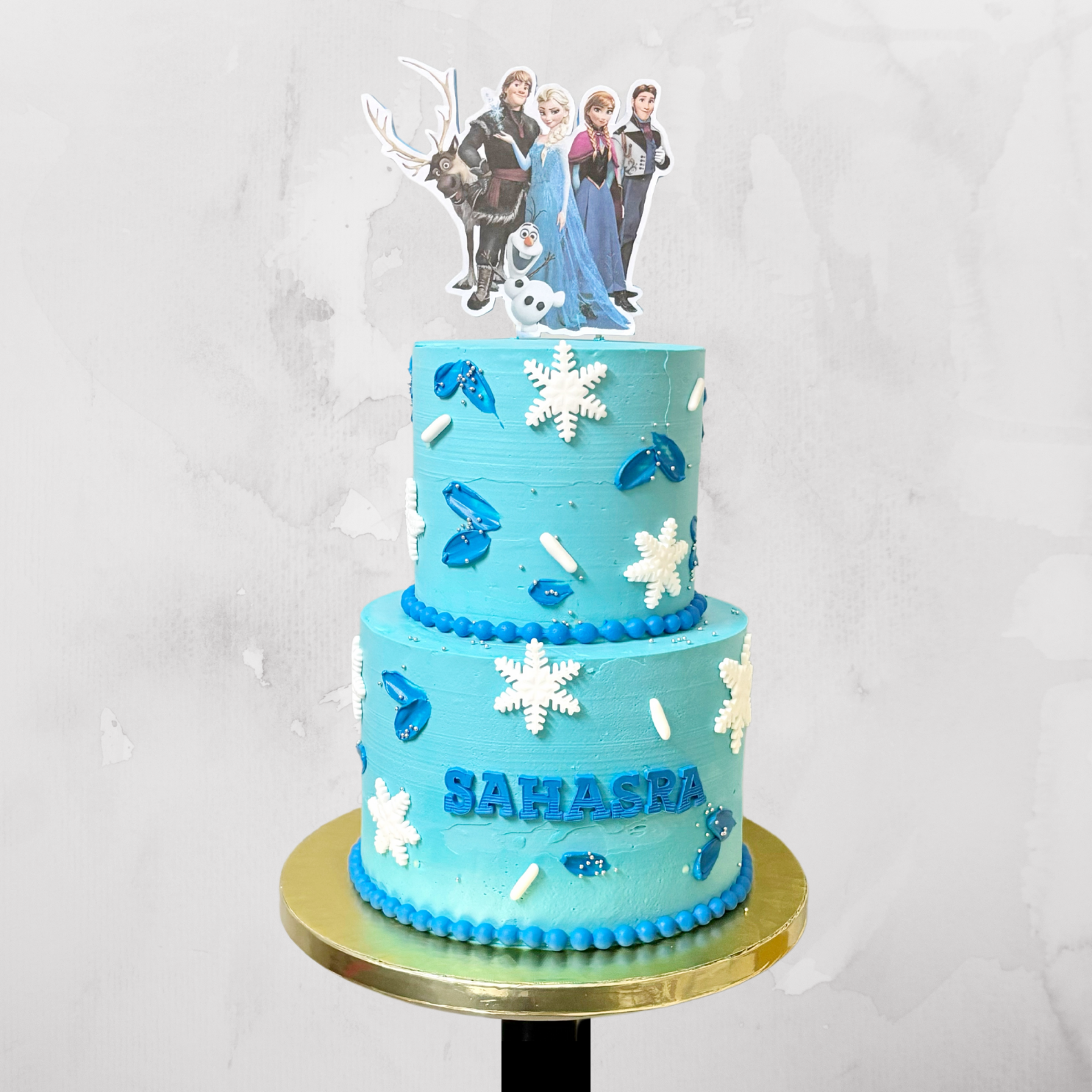 Frozen Theme Tall Birthday Cake